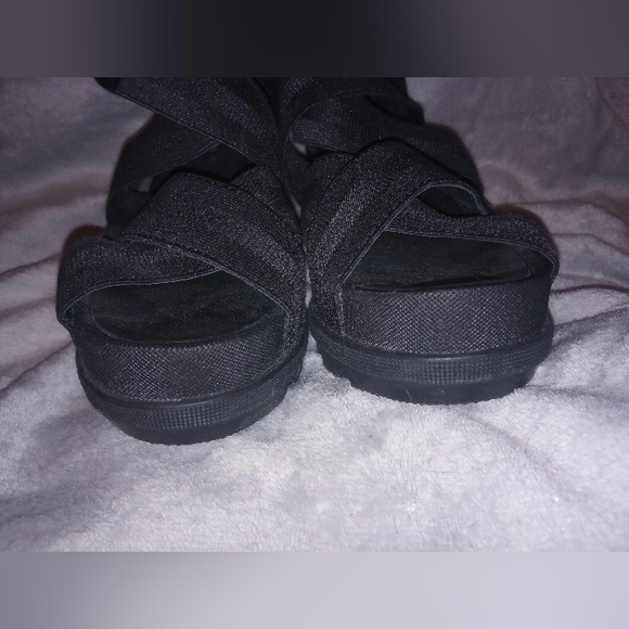 Sorel Black Joanie II Strappy Wedge Sandals Size 8 EUC - Picture 12 of 13